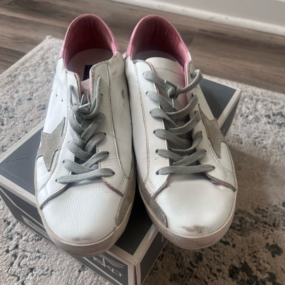 Authentic Golden Goose White and Pink superstar shoes Sneakers 41 10